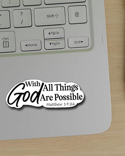 (3Pcs) with God All Things are Possible Sticker Christian Gifts Decorate Books Laptop Phone Water Bottles Kindles Stickers Tumbler Sticker Waterproof Vinyl Decorate 3" Inch