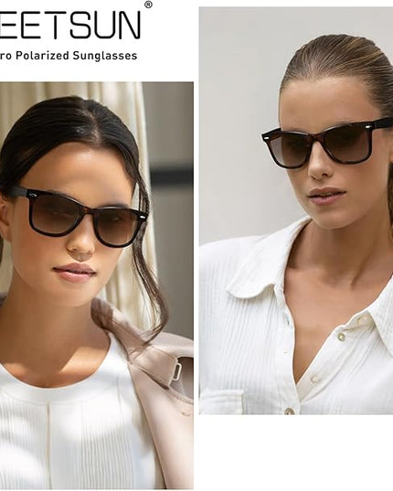 MEETSUN Polarized Sunglasses for Women Men Classic Retro Square Frame Driving Sun Glasses UV Protection