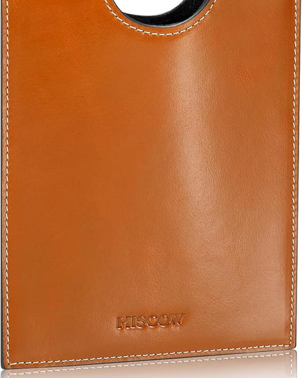 HISCOW Minimalist Passport Sleeve - Italian Calfskin (Antiqued Brown)