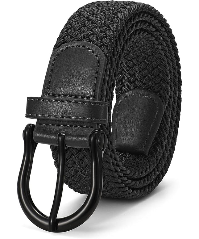 JASGOOD Women Elastic Braided Woven Belt Stretch Canvas Casual Belt 1.4'' for Golf Jeans Pants