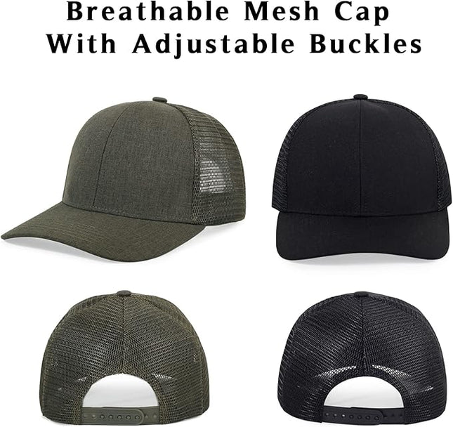 kozinu Unisex Trucker Hats Blank Mesh Snapback Hats Sport Plain Baseball Caps Adjustable Fitted Hat