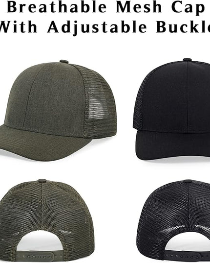 kozinu Unisex Trucker Hats Blank Mesh Snapback Hats Sport Plain Baseball Caps Adjustable Fitted Hat
