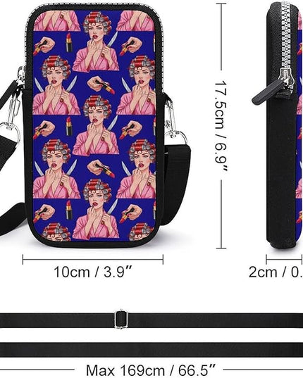Unisex Small Crossbody Bags, Women Men Portable Adjustable Crossbody Phone Wallet Pouch