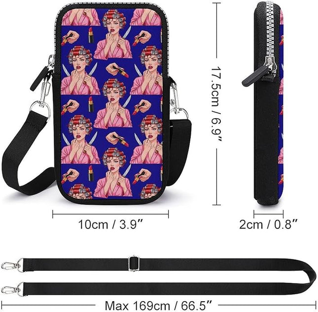 Unisex Small Crossbody Bags, Women Men Portable Adjustable Crossbody Phone Wallet Pouch