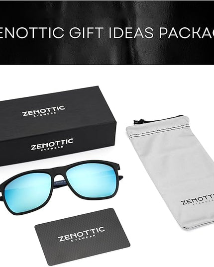 ZENOTTIC Square Polarized Sunglasses for Men Ultralight Carbon Fiber Sun Glasses Driving Fishing Golf Sports UV400 Protection