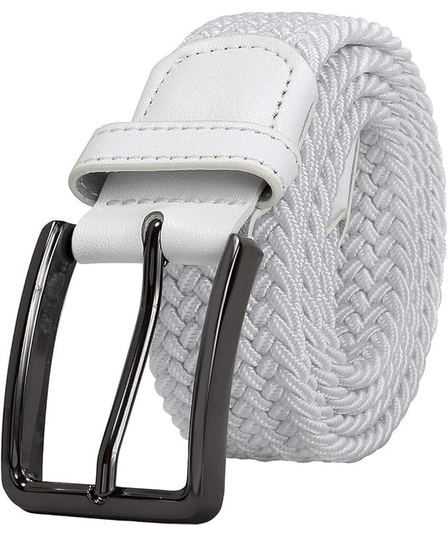Falari Men Women Multicolored Elastic Stretch Braided Belt Canvas Fabric Woven No Holes Belt