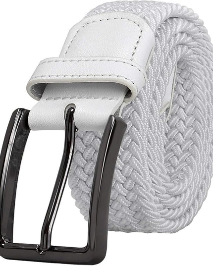 Falari Men Women Multicolored Elastic Stretch Braided Belt Canvas Fabric Woven No Holes Belt