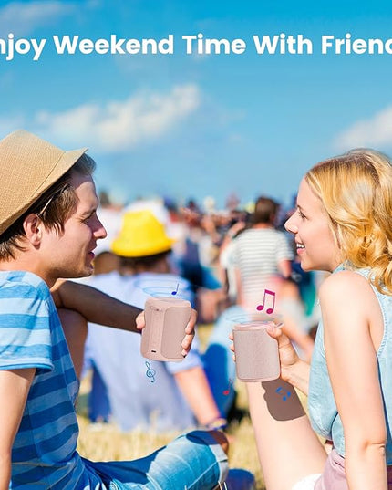 Bluetooth Speaker Wireless,IP67 Waterproof & Dustproof Portable Speaker with Lights,15W Loud Stereo Sound, 2500mAh Battery All Day Playtime, TWS Pairing, BT5.3, Home/Party/Outdoor/Beach (Pink)