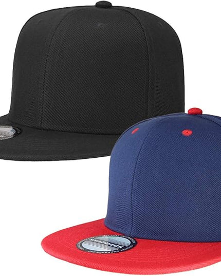 Classic Snapback Hat Cap Hip Hop Style Flat Bill Blank Solid Color Adjustable Size