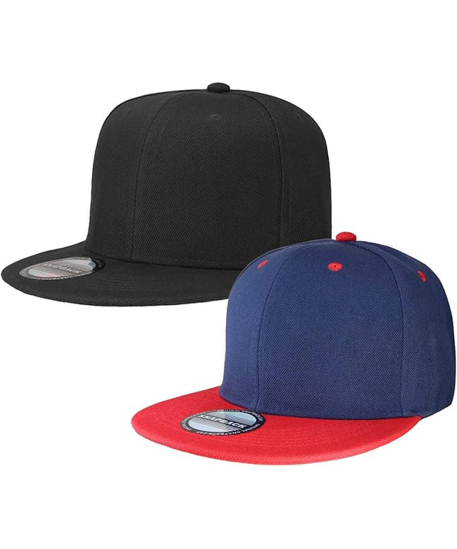 Classic Snapback Hat Cap Hip Hop Style Flat Bill Blank Solid Color Adjustable Size