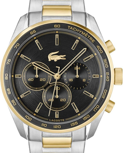 Lacoste Boston Men's Chronograph Watch - Classic Stainless Steel - Tachymeter - Water Resistant up to 5ATM/50 Meters - Modern Design for Him - 42mm