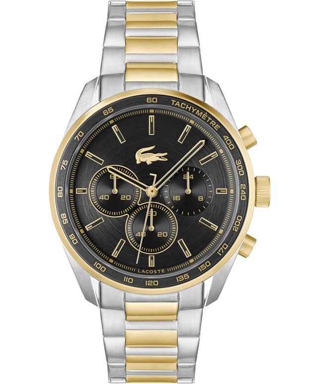 Lacoste Boston Men's Chronograph Watch - Classic Stainless Steel - Tachymeter - Water Resistant up to 5ATM/50 Meters - Modern Design for Him - 42mm