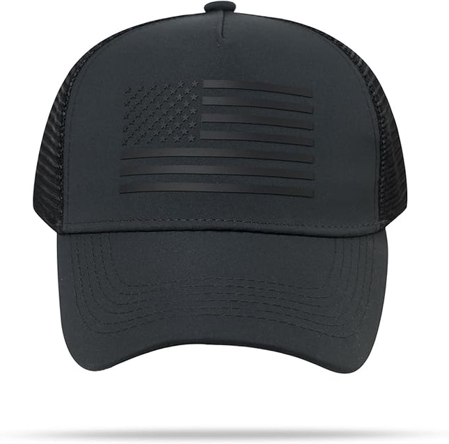 IIN American Flag Mesh Baseball Cap, Patriotic Trucker Hat for Men Women, Quick-Dry Breathable Design, Adjustable Snapback