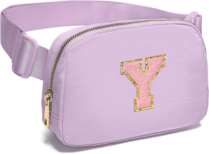 Gitus Initial Belt Bag Fanny Pack Crossbody Bag for Girls Birthday Gifts Age 8-10 Teen Girl Gifts Trend Stuff Personalized Letter Gifts for Daughter Sister (Lavender-Y)