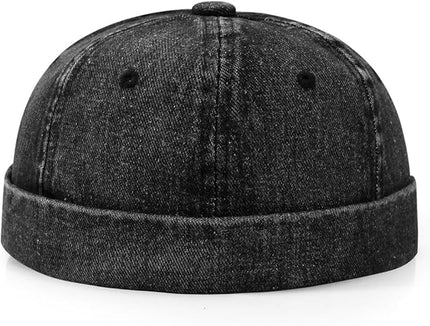 Brimless Hat for Men Women Docker Cap Vintage Sailor Beanie Cap