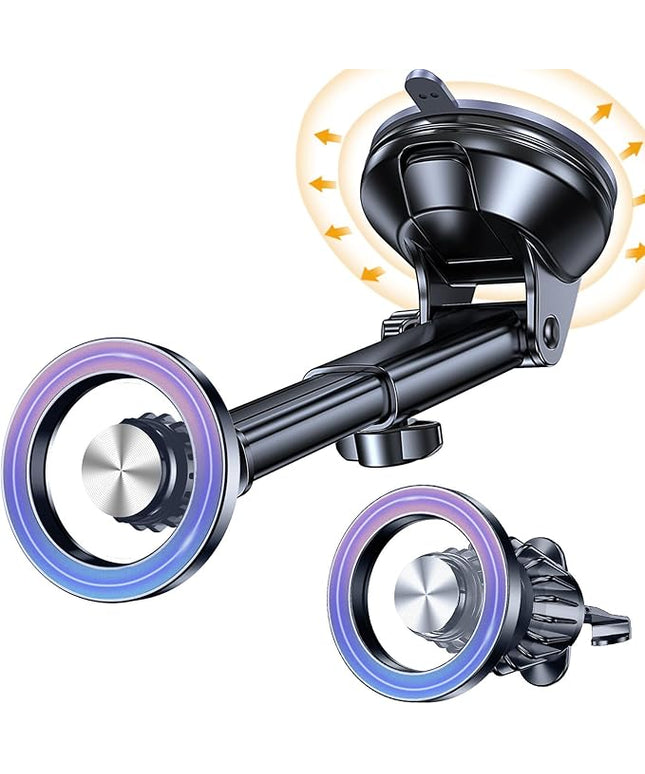 Coolpow for MagSafe Car Mount【Windshield+Vent+Dash】Magnetic Phone Holder for Car Phone Holder Mount Cell Phone Holders for Your Car Accessories Suction Phone Mount for Car Truck Stand for iPhone 17 16