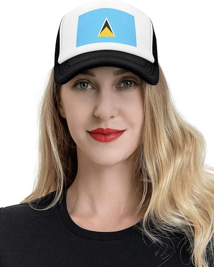 Cute Flag Baseball Cap for Men Women Mesh Trucker Hat Adjustable Patriotic Snapback Baseball Hat for Sports Running