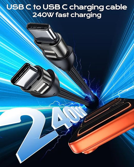 Phone Lanyard Crossbody USB C Cable, PD 240W USB C to USB C Cables, Anti Theft Phone Strap Universal Cell Phone Neck lanyard for iPhone/Samsung/Android Phones, Daily & Outdoor Activities(Black/3.93ft)