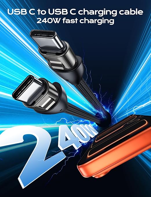 Phone Lanyard Crossbody USB C Cable, PD 240W USB C to USB C Cables, Anti Theft Phone Strap Universal Cell Phone Neck lanyard for iPhone/Samsung/Android Phones, Daily & Outdoor Activities(Black/3.93ft)