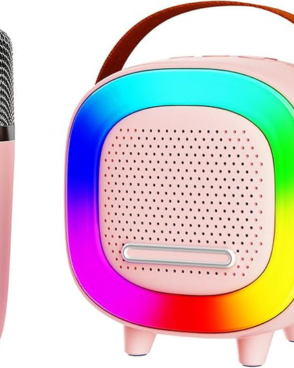 Mini Karaoke Machine Speaker for Kids Adults, Portable Bluetooth with 1 Wireless Microphones, Children's Day Birthday Gift Ideas for Toys for Teens Boys and Girls Aged 4, 5, 6, 7, 8, 9, 10, 11, 12+
