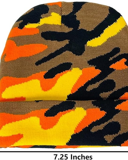 Super Soft Adult & Child Camo Print Winter Knit Beanie Set