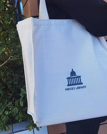 BROADREAM Aesthetic Canvas Tote Bag for Women, Vintage Reusable Book Tote Bag with Inner Zipper Pocket