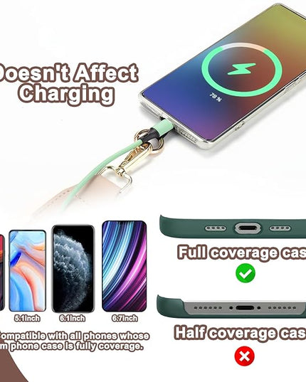 XANGNIER Clip and Go Strap for Phone with Wallet Crossbody, Phone Strap with Zippered Wallet, Adjustable Anti Theft Cellphone Lanyard for Women, Cellphone Chain Accessories,Multicolor 7