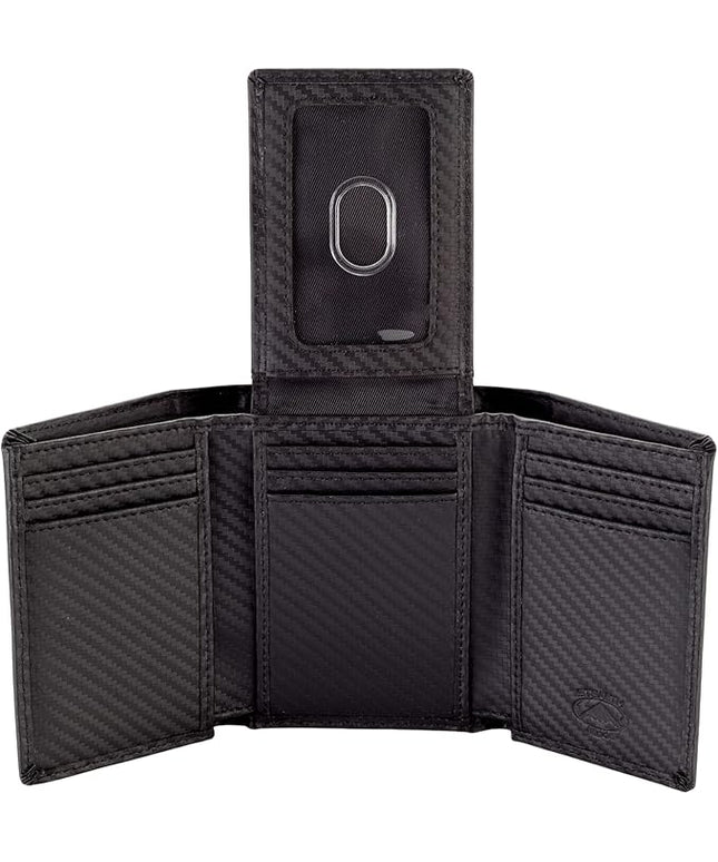 Stealth Mode Trifold Wallet - RFID Blocking Wallet with Flip ID Holder - Leather Case for Money, Credit Cards - Mens Organizer, Divided Billfold, Identity Protection - Men's Gifts (Carbon Fiber) | RFID Blocking Wallet, Flip ID Holder, Leather Case, Mon...