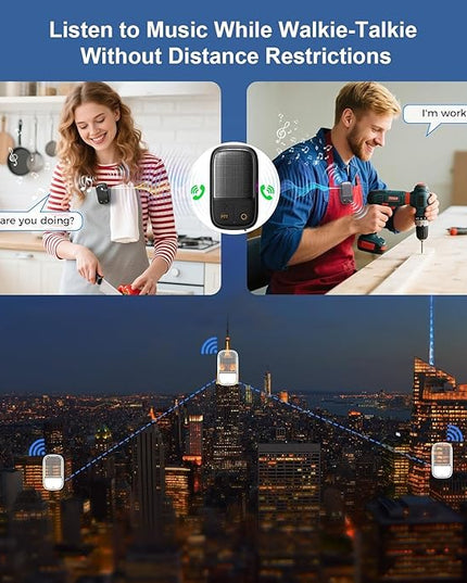 SUPERONE 2 Pack Wearable Bluetooth Speaker with Walkie-Talkie Function Based on Zello App. IPX7 Waterproof Clip-on Speaker, TWS Pairing Portable Speaker for Hands-Free Music/Calls for Cycling/Hiking