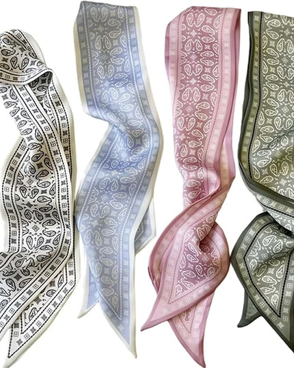 24PCS Fashion Scarves for Women Multifunctional Neck Scarves Purse Scarf Headbands for Bags Hair Accessories