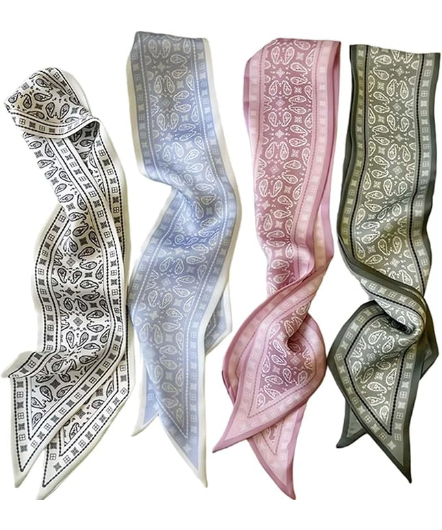 24PCS Fashion Scarves for Women Multifunctional Neck Scarves Purse Scarf Headbands for Bags Hair Accessories