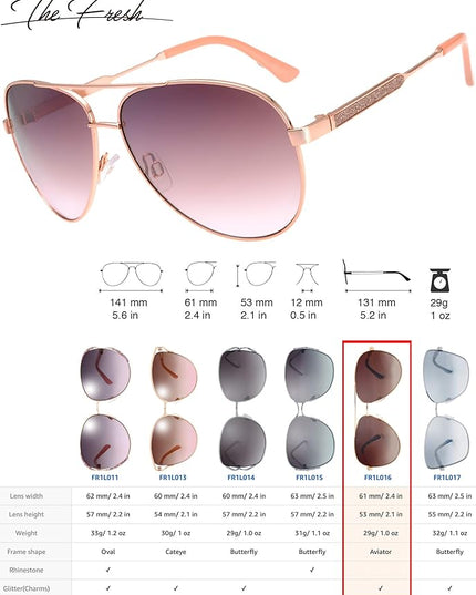 The Fresh Classic Crystal Elegant Women Beauty Design Sunglasses Gift Box