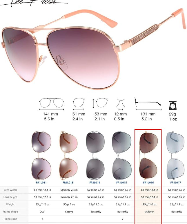 The Fresh Classic Crystal Elegant Women Beauty Design Sunglasses Gift Box