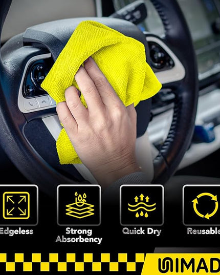 Microfiber Cleaning Cloth, 24 Pack Reusable Microfiber Towels for Cars Lint Free Cleaning Shop Towel Rags for Home Kitchen Automotive Bar Mechanic Restaurant Garage, 11"x 12", Multicolor