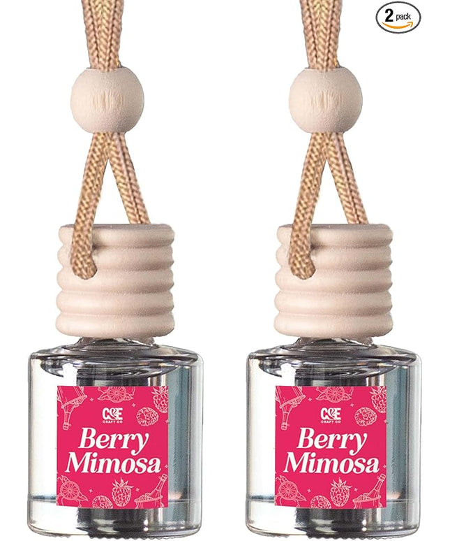 CANDECraftCo Car Air Hanging Fragrance Oil, Car Auto Freshener for Essential Oils, Scents Fragrance Aromatherapy Automobile Diffuser, Long Lasting (Berry Mimosa)