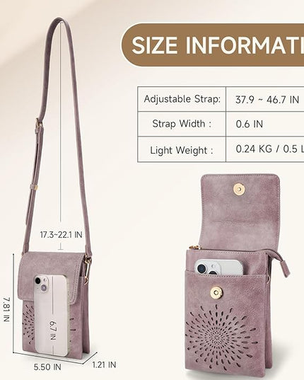 APHISON Small Crossbody Bags for Women Trendy, Leather Phone Wallet Purses Handbags Card Slots with Adjustable Strap