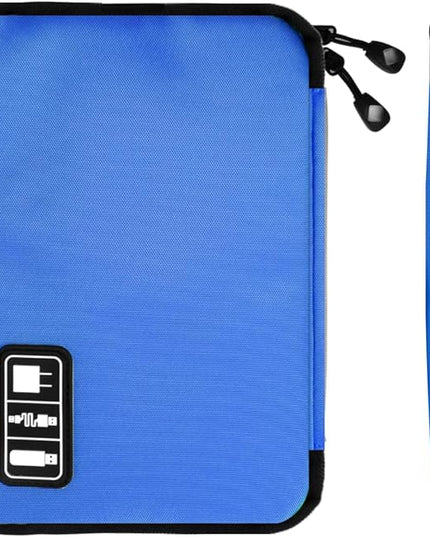 Electronics Organizer Travel Case,Electronic Accessories Storage Bag,Portable Waterproof Cable Organizer Bag,Travel Cord Organizer Bags for Small Charging Cord Storage,SD Card-Royal Blue