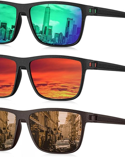 KALIYADI Polarized Sunglasses for Men, Lightweight Sun Glasses with UV Protection for Driving Fishing Golf
