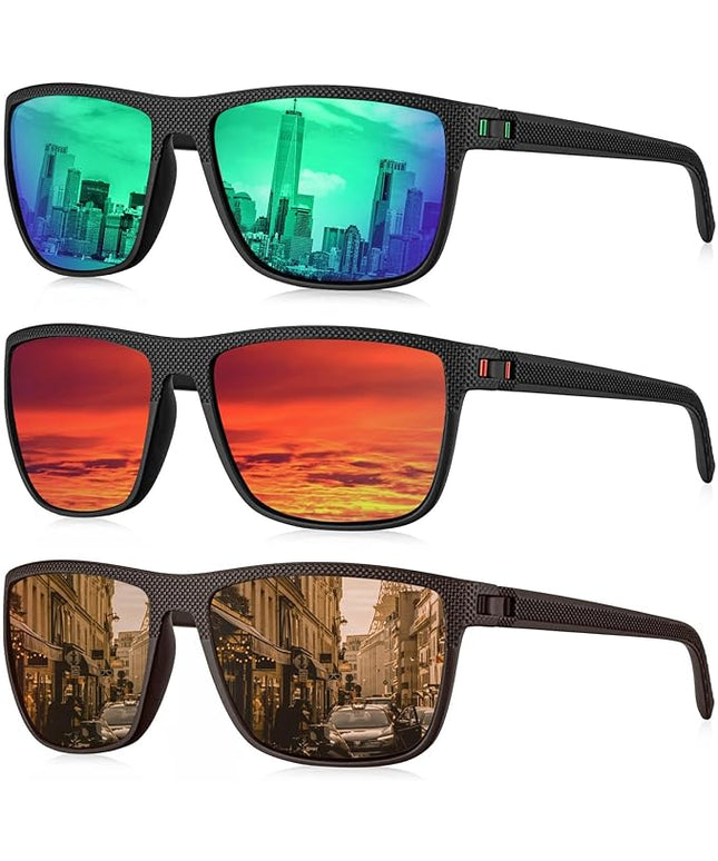 KALIYADI Polarized Sunglasses for Men, Lightweight Sun Glasses with UV Protection for Driving Fishing Golf