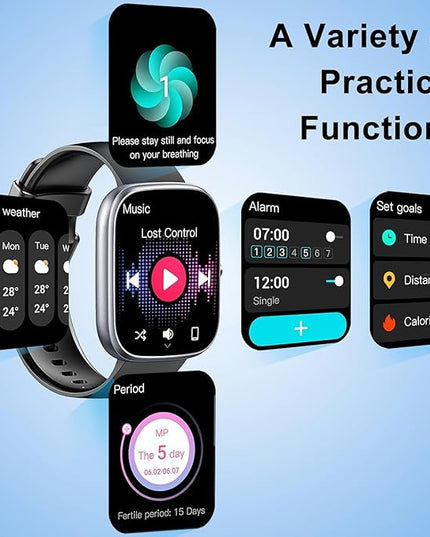 Fempoin Smart Watch, SmartWatch for Men Women Touch Screen Answer/Make Call, IP68 Waterproof 100+ Sport Activity Tracker, Fitness Tracker with Sleep Monitor/SpO2/Pedometer Heart Rate for Android iOS