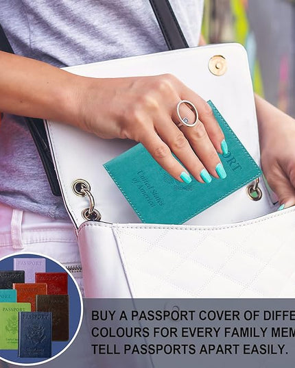 TIGARI Passport Holder for Travel Women Men, Valentines Day Gifts PU Leather Wallet Cover Case Sleeve, Waterproof Protected Document Organizer, Vacation Plane Cruise Travel Essentials