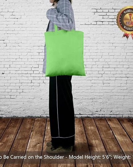 TOPDesign 6-Pack Economical 16"x15" Baby Green Cotton Tote Bags, Lightweight Medium Reusable Grocery Shopping Cloth Bags, Suitable for DIY, Advertising, Promotion, Gift, Activity