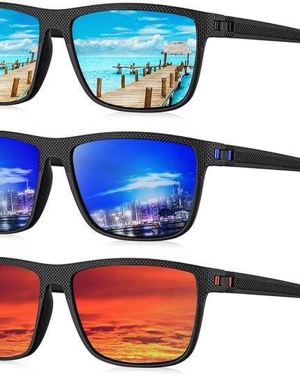 KALIYADI Polarized Sunglasses for Men, Lightweight Sun Glasses with UV Protection for Driving Fishing Golf