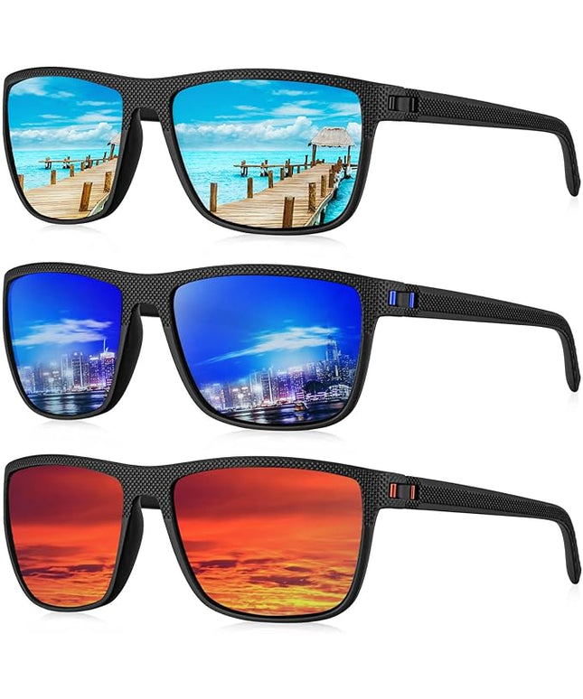 KALIYADI Polarized Sunglasses for Men, Lightweight Sun Glasses with UV Protection for Driving Fishing Golf