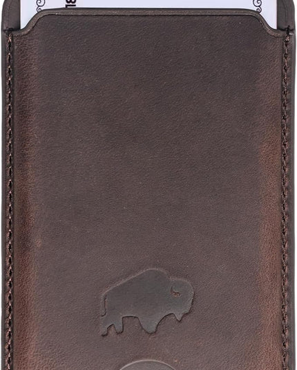 BLACKBROOK Leather Wallet for MagSafe, Duke Slim Full Grain Leather Card Holder, Holds up to 3 Cards, RFID Protection & Easy Access