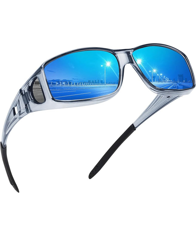 MEETSUN Fit Over Glasses Sunglasses for Men Women,Wrap Around Sunglasses Polarized UV400 Protection