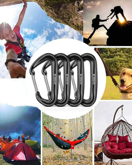 Carabiner Clips Heavy Duty 12kN (2697 lbs)-Lightweight Locking Carabiners for Camping, Hiking, Hammock, Dog Leash Harness, Outdoor and Gym etc, Keychains& Utility