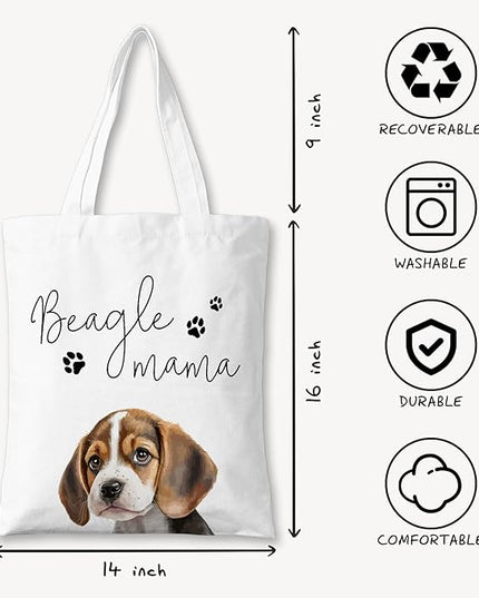 Dog Mama Canvas Tote Bag for Women, Dogs Lover Gift for Dog Mom, Birthday Christmas Cute Rottweiler Gifts For Women.