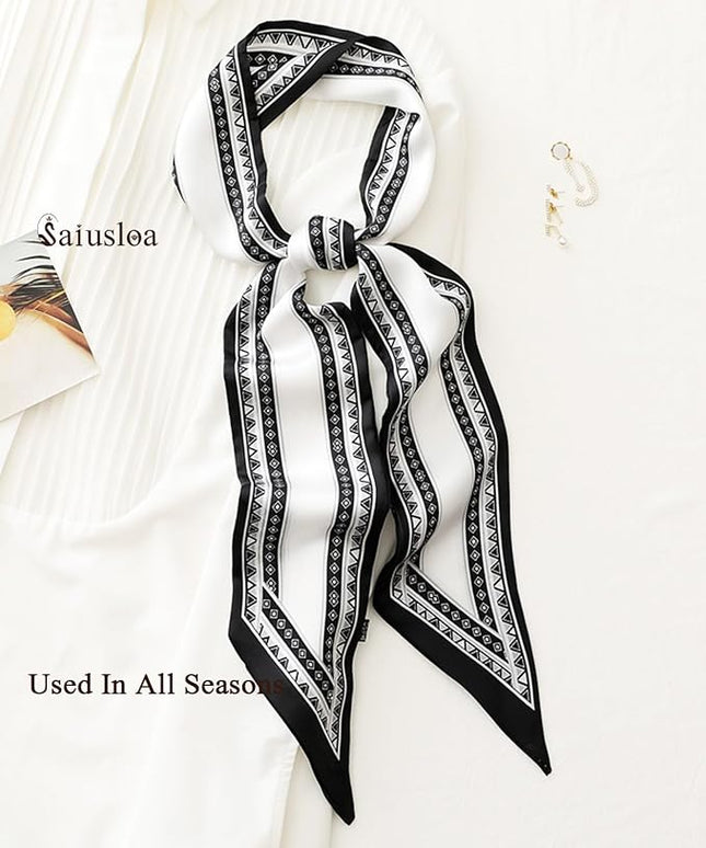 Purse Scarf For Handbags Head Scarves For Women's Hair Bags Scarfs Long Skinny Scarves Fashion Silky
