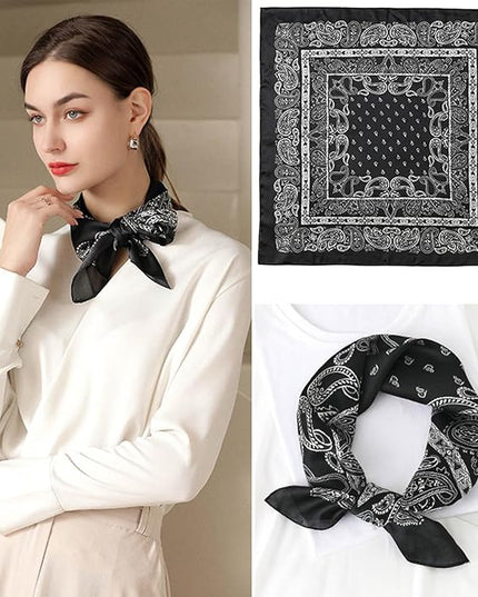 Dailyacc Hair Bandanas Scarf For Women Lightweight Fashion Neck Silk Satin Head Scarves For Sleeping Handbags Scarf